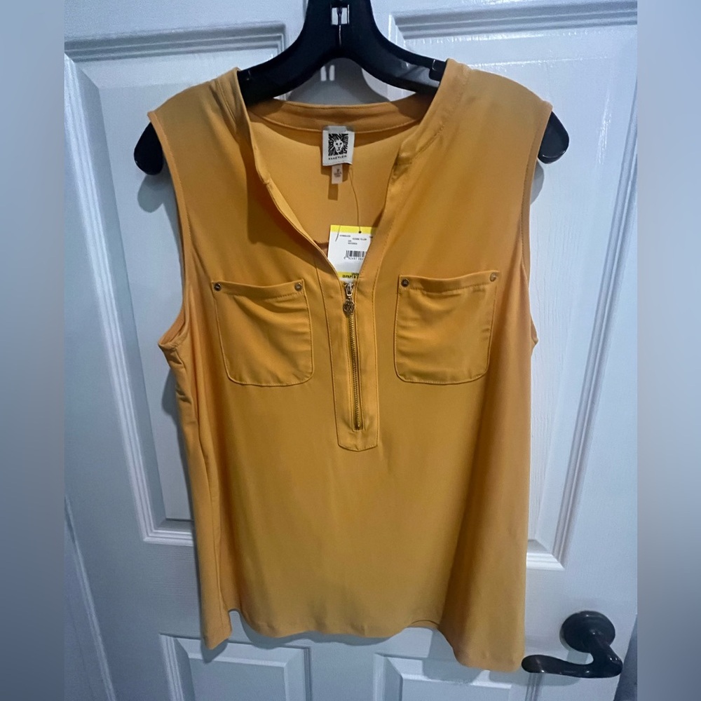 Anne Klein Cezanne Yellow sleeveless blouse, Size: M, NWT